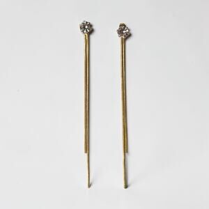 Long Stud Gold Dangle Earring